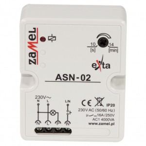 Zamel Exta ASN-02 - Automat schodowy z funkcją przeciwbllokady 230V AC, Natynkowy IP20 - Podgląd zdjęcia nr 2