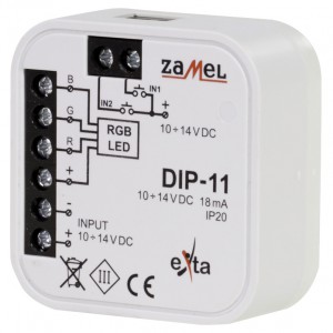 Zamel Exta DIP-11 - Sterownik oświetlenia LED RGB poprzez przyciski jednobiegunowe, Montaż w puszcze p/t fi60 - Podgląd zdjęcia nr 1