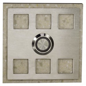 Zamel Ynsta PDK-251-BRA - Przycisk dzwonkowy ozdobny, kwadratowy z podświetleniem 230V AC, Kolor: Brązowy - Podgląd zdjęcia nr 2