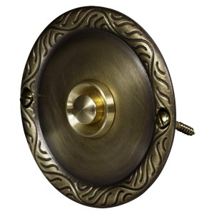 Zamel Ynsta PDM-231-MOS - Przycisk dzwonkowy mosiężny z szyldem okrągłym, Niskonapięciowy do 50V AC - Podgląd zdjęcia nr 1