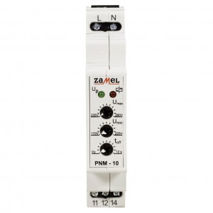 Zamel Exta PNM-10 - Przekaźnik napięciowy kontrolujący napięcie w sieci 1-fazowej (Umin: 170-225V AC, Umax: 235-290V, Toff: 1-12s) - Podgląd zdjęcia nr 2