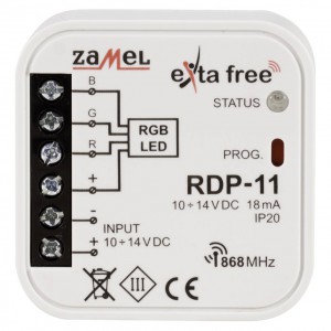 Zamel Exta Free RDP-11 - Bezprzewodowy sterownik LED RGB ze ściemniaczem 10-14V DC (3x 2,5A, 10-14V DC) - Podgląd zdjęcia nr 2