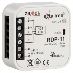 Zamel Exta Free RDP-11 - Bezprzewodowy sterownik LED RGB ze ściemniaczem 10-14V DC (3x 2,5A, 10-14V DC) - Podgląd zdjęcia nr 3