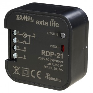 Zamel Exta Life RDP-21 - Bezprzewodowy ściemniacz oświetlenia, 2-kierunkowy, dopuszkowy - Podgląd zdjęcia nr 1