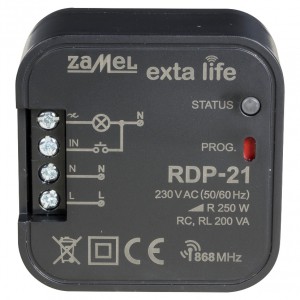 Zamel Exta Life RDP-21 - Bezprzewodowy ściemniacz oświetlenia, 2-kierunkowy, dopuszkowy - Podgląd zdjęcia nr 2
