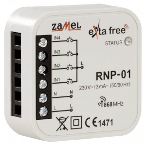 Zamel Exta Free RNP-01 - Bezprzewodowy nadajnik dopuszkowy 4-kanałowy, podtynkowy - Podgląd zdjęcia nr 3