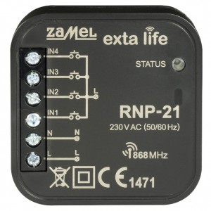 Zamel Exta Life RNP-21 - Bezprzewodowy nadajnik dopuszkowy 4-kanałowy, podtynkowy - Podgląd zdjęcia nr 2