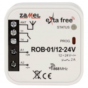 Zamel Exta Free ROB-01/12-24V - Bezprzewodowy odbiornik bramowy 12-24V (2A/500W, 230V AC) - Podgląd zdjęcia nr 2