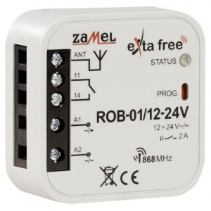 Zamel Exta Free ROB-01/12-24V - Bezprzewodowy odbiornik bramowy 12-24V (2A/500W, 230V AC) - Podgląd zdjęcia nr 3