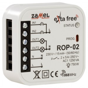 Zamel Exta Free ROP-02 - Bezprzewodowy odbiornik dopuszkowy 2-kanałowy (5A/1250W, 230V AC) - Podgląd zdjęcia nr 3
