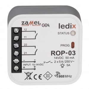 Zamel Ledix ROP-03 - Radiowy odbiornik dopuszkowy LED 10-14V DC, Max 5A - Podgląd zdjęcia nr 1