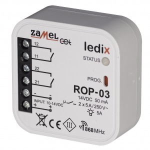 Zamel Ledix ROP-03 - Radiowy odbiornik dopuszkowy LED 10-14V DC, Max 5A - Podgląd zdjęcia nr 2
