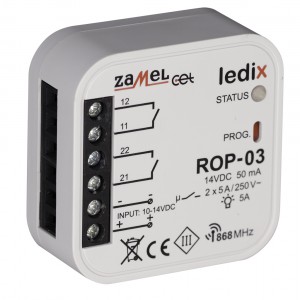 Zamel Ledix ROP-03 - Radiowy odbiornik dopuszkowy LED 10-14V DC, Max 5A - Podgląd zdjęcia nr 3