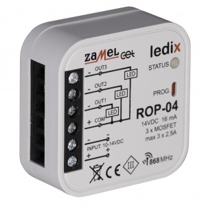 Zamel Ledix ROP-04 - Radiowy odbiornik dopuszkowy LED  RGB 10-14V DC, Max 2,5A - Podgląd zdjęcia nr 3