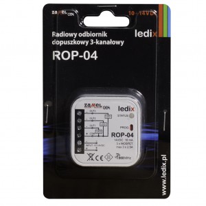 Zamel Ledix ROP-04 - Radiowy odbiornik dopuszkowy LED  RGB 10-14V DC, Max 2,5A - Podgląd zdjęcia nr 5