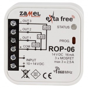 Zamel Exta Free ROP-06 - Bezprzewodowy odbiornik dopuszkowy niskonapięciowy 3-kanałowy 10-14V DC (2,5A, 10-14V DC) - Podgląd zdjęcia nr 2