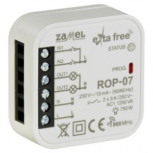 Zamel Exta Free ROP-07 - Bezprzewodowy odbiornik dopuszkowy 2-kanałowy do współpracy ze zwykłymi łącznikami (5A/1250W, 230V AC) - Podgląd zdjęcia nr 3