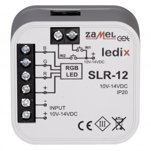 Zamel Ledix SLR-12 - Sterownik RGB przewodowy 10-14V DC, Max 2,5A - Podgląd zdjęcia nr 1