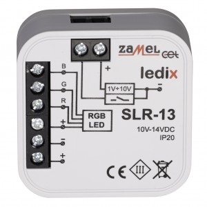 Zamel Ledix SLR-13 - Sterownik RGB przewodowy 10-14V DC, Max 2,5A, Sterowanie 1-10V - Podgląd zdjęcia nr 1
