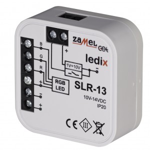 Zamel Ledix SLR-13 - Sterownik RGB przewodowy 10-14V DC, Max 2,5A, Sterowanie 1-10V - Podgląd zdjęcia nr 2
