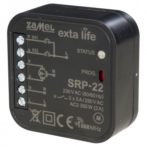 Zamel Exta Life SRP-22 - Bezprzewodowy sterownik rolet, 2-kierunkowy, dopuszkowy (5A/1250W, 230V AC) - Podgląd zdjęcia nr 1