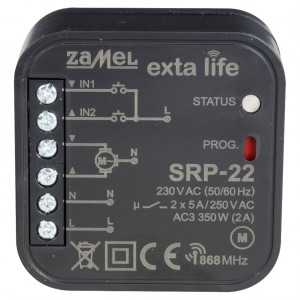 Zamel Exta Life SRP-22 - Bezprzewodowy sterownik rolet, 2-kierunkowy, dopuszkowy (5A/1250W, 230V AC) - Podgląd zdjęcia nr 2