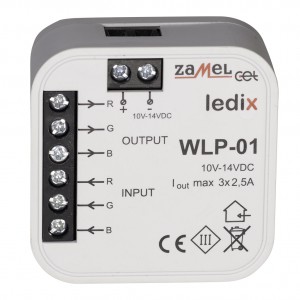 Zamel Ledix WLP-01 - Wzmacniacz RGB dopuszkowy 10-14V DC, Max 2,5A - Podgląd zdjęcia nr 1