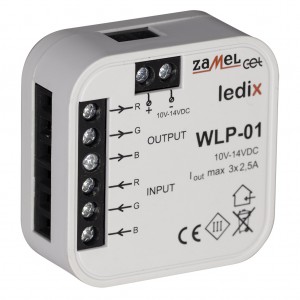 Zamel Ledix WLP-01 - Wzmacniacz RGB dopuszkowy 10-14V DC, Max 2,5A - Podgląd zdjęcia nr 3