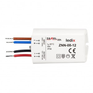 Zamel Ledix ZNN-08-12 - Zasilacz LED 12V DC, Mocy: 8W/0,65A, Montaż natynkowy, Hermetyczny IP56 - Podgląd zdjęcia nr 1